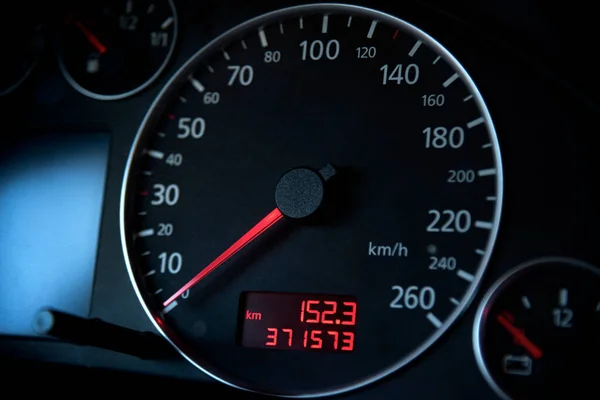 자동차 속도계, 가까이. — 스톡 사진