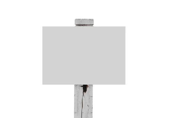 白い木の柱の上の白い板. — ストック写真