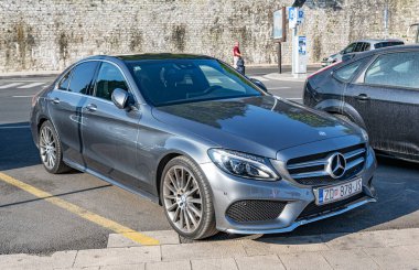 Mercedes B-class in a parking lot in the city of Zadar, Croatia.