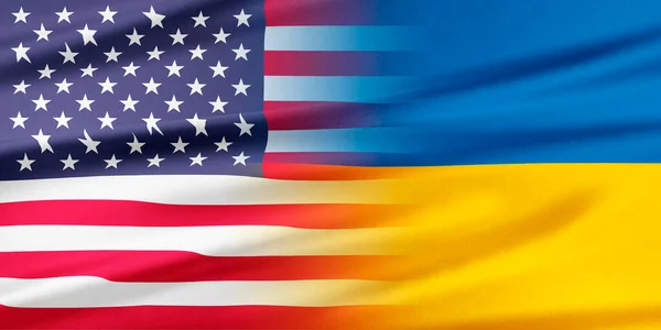 Vlaggen van Oekraïne en Usa — Stockfoto