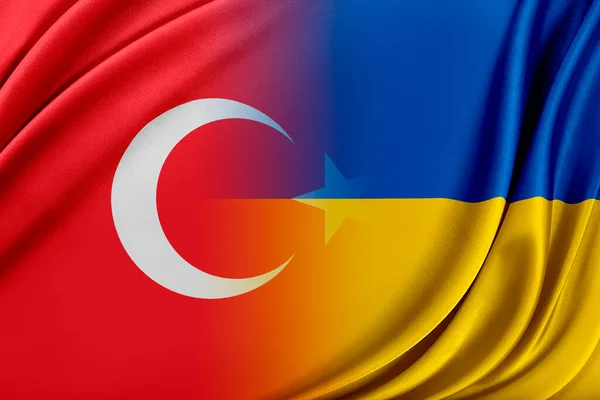 乌克兰和土耳其的国旗. — 图库照片