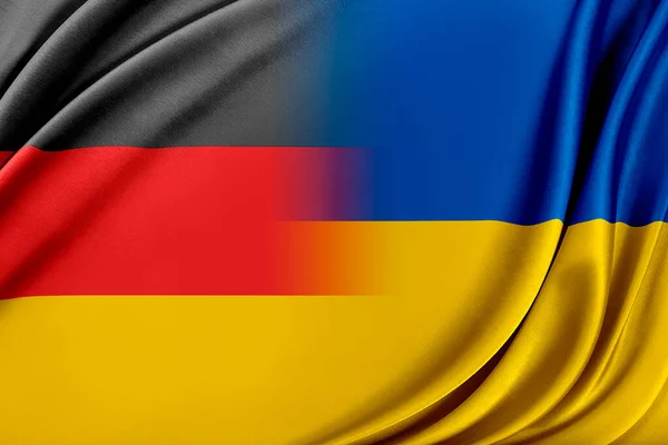 Σημαία της Ουκρανίας και σημαία της Γερμανίας. — Φωτογραφία Αρχείου