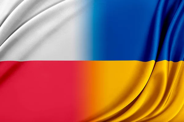 Pologne et Ukraine Drapeau — Photo