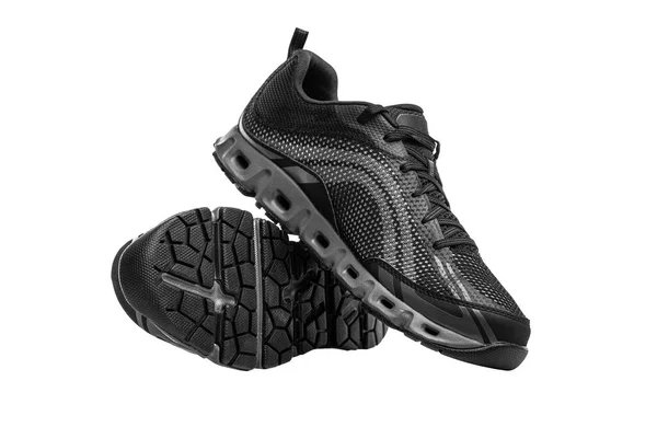 Black sneakers running shoes. — Stock Photo, Image