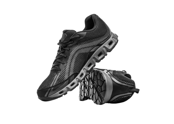 Siyah spor ayakkabı koşu ayakkabıları. — Stok fotoğraf