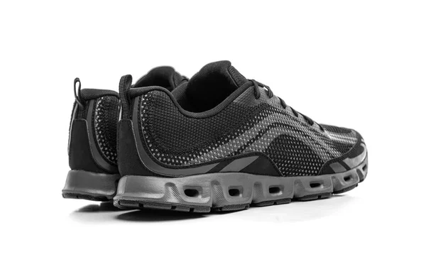 Μαύρα αθλητικά παπούτσια για τρέξιμο. — Φωτογραφία Αρχείου