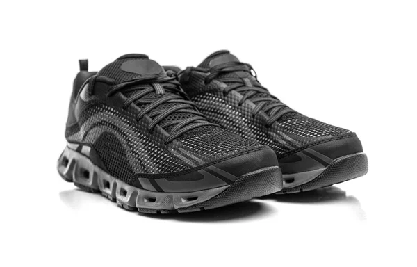 Black sneakers running shoes. — Stock Photo, Image