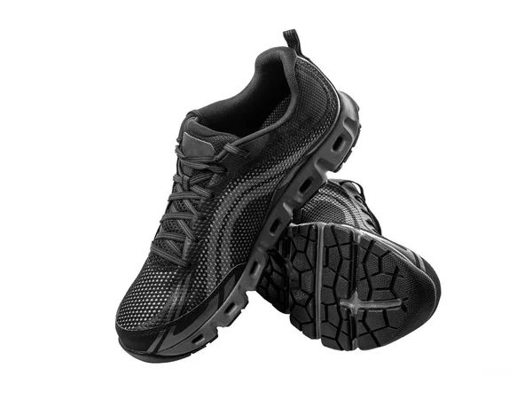 Black sneakers running shoes. — Stock Photo, Image