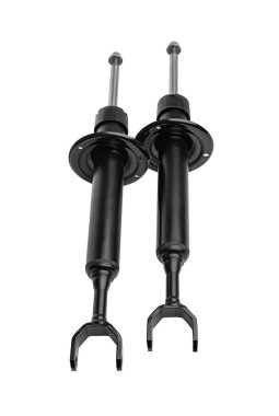 Araba şoku emici beyaz arkaplanda izole edildi.