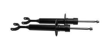 Araba şoku emici beyaz arkaplanda izole edildi.