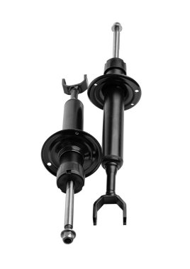 Araba şoku emici beyaz arka planda izole edildi.