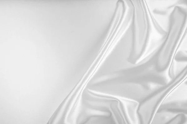 Detailní Záběr Vlněné Bílé Hedvábné Tkaniny Bílé Hedvábí Tkaniny Jako — Stock fotografie