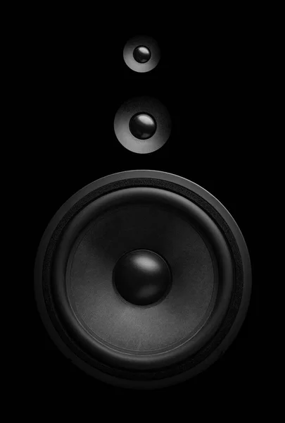 Black Sound Speaker Close Bass Tweeter One Speaker — Stock Photo, Image