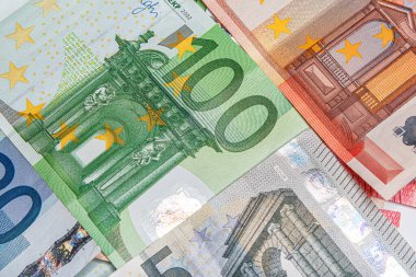 Euro banknotes as an abstract background. Financial abstract background.