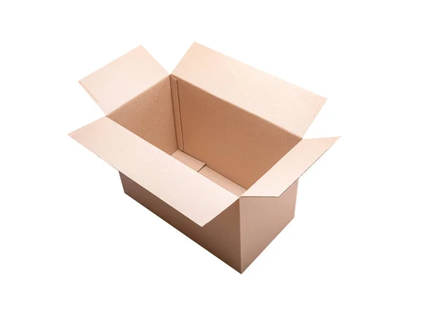 Postal Cardboard Box Isolated White Background — Stock Photo, Image