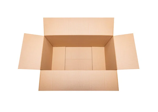 Postal Cardboard Box Isolated White Background — Fotografia de Stock