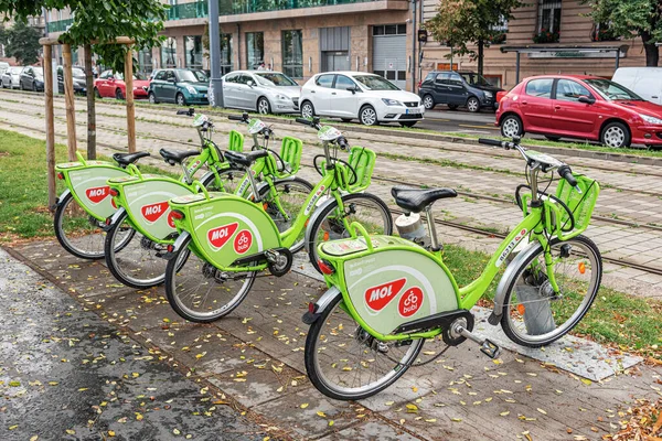 Budapest Hungary September 2016 City Bike Rental Budapest Street — Stock Photo, Image