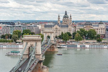Budapest, Hungary - September 18, 2016: The Chain Bridge Szechenyi Lanchid in Budapest. Budapest Hungary