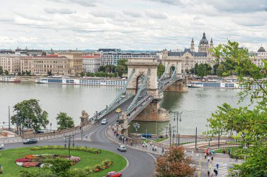 Budapest, Hungary - September 17, 2016: The Chain Bridge Szechenyi Lanchid in Budapest. Budapest Hungary