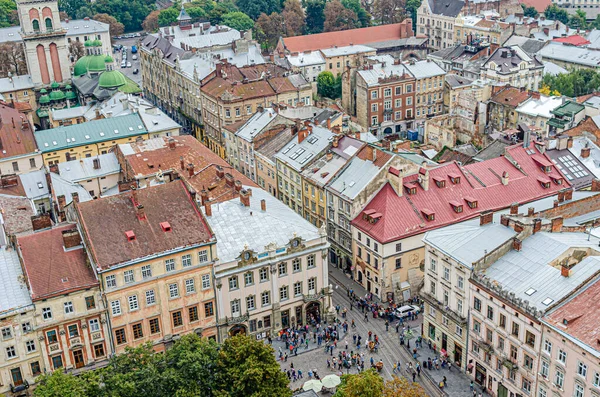 Lwów Ukraina Września 2014 Panorama Starego Miasta Lwowie Ukraina — Zdjęcie stockowe