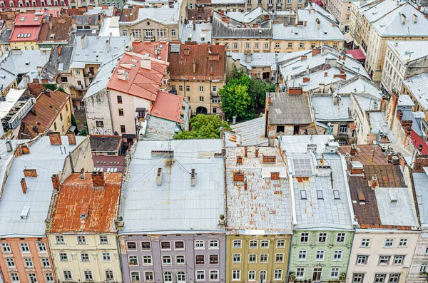 Lviv Ukraina September 2014 Gamlebyen Panorama Lviv Ukraina – stockfoto