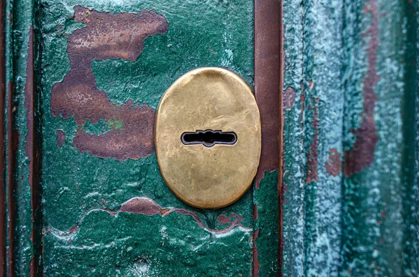Замочная Скважина Старинной Двери — стоковое фото
