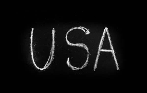 Amerikai Felirat Krétával Táblán Amerikai Egyesült Államok Felirat Táblára — Stock Fotó