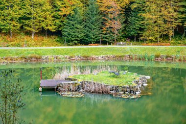 Sonbahar. Akşamları sonbahar parkı.