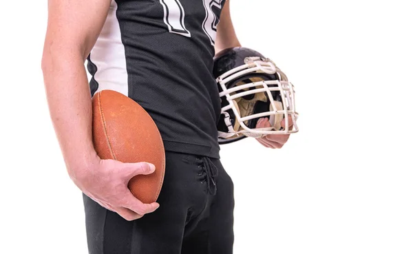 American Football Player Ball Isolated White Background — Stock Photo, Image