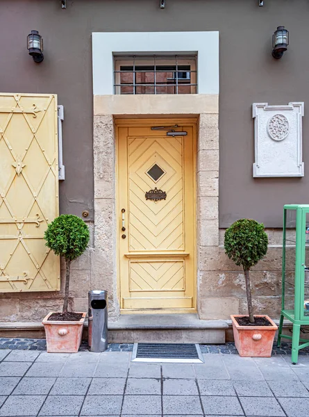 Hermosa Puerta Entrada Casa Desde Calle Entrada Casa — Foto de Stock