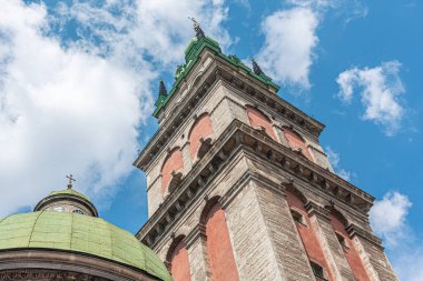 Ukrayna 'nın Lviv kentindeki eski binaların elementleri.