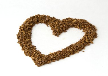 Kahve çekirdeğinden kalp.