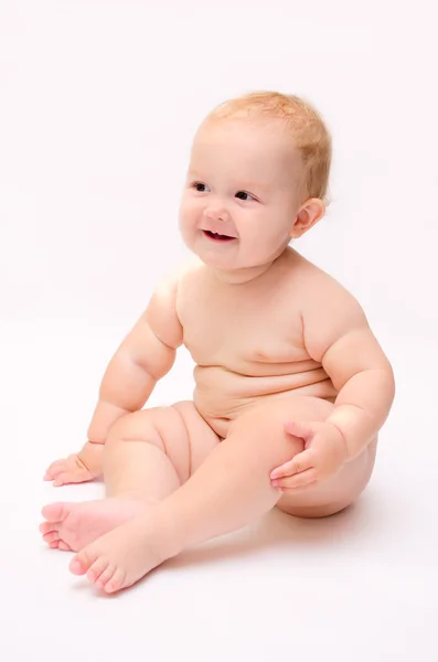 Bagnato nudo bambino — Foto Stock