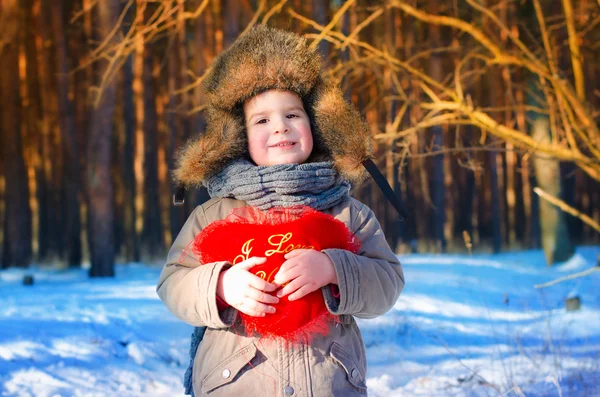 Boy with heart — Stock Photo, Image
