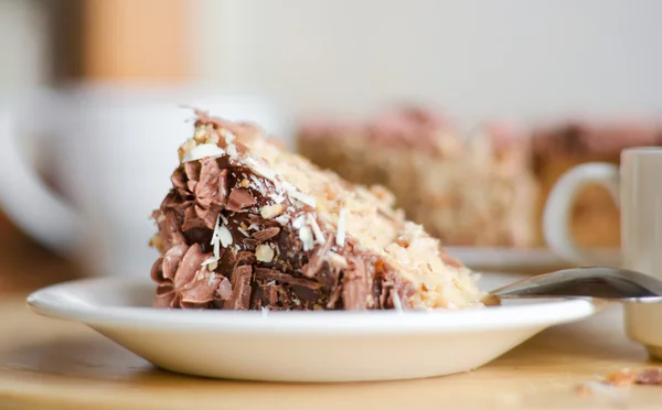 Piece of walnut cake — Stock Photo, Image