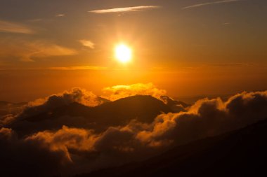 Evening summer sunset in the mountains.