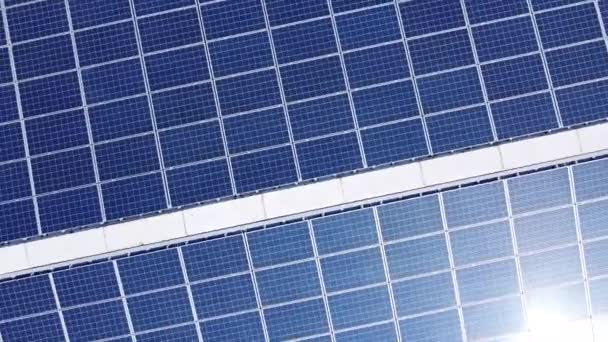 Panel Energía Solar Construido Techo Hasta Tiro Concepto Recurso Sostenible — Vídeos de Stock