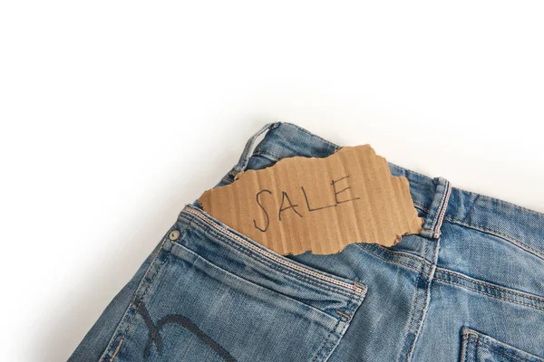 Jeans Recycling Witte Achtergrond Geïsoleerde Stijl — Stockfoto