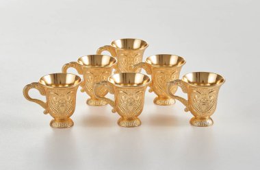 Silver and gold zinc copper cup, turkish coffee style.