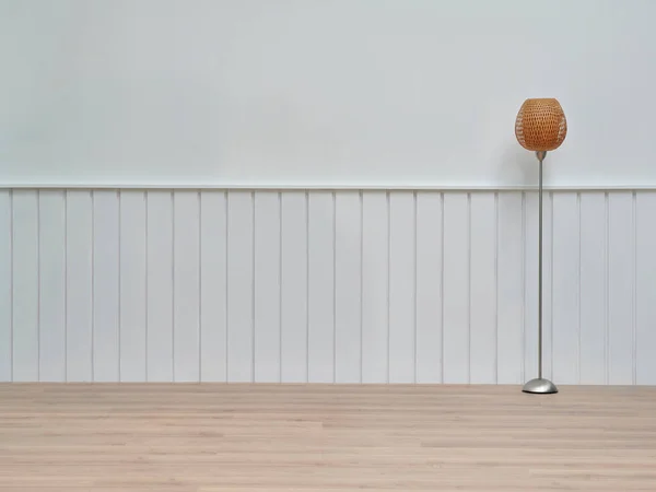 Blanco Pared Interior Habitación Fondo Estilo Nadie Lámpara Decoración Muebles — Foto de Stock