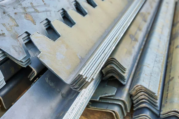 Iron Steel Crude Sheet Metal Detail Row Stacked Tank — Stock Photo, Image