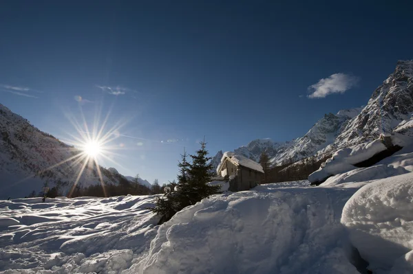 Val Ferret Courmayeur, Dolina Aosty, Włochy Obraz Stockowy