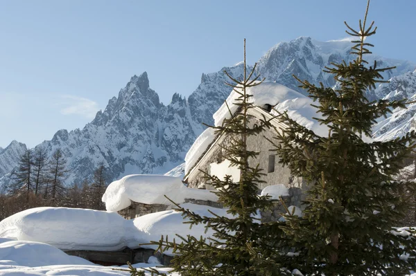 Val Ferret Courmayeur, Valle d'Aosta, Italië Stockfoto