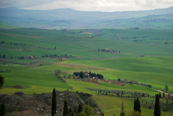 Krajobraz Toskanii i gospodarstwo — Zdjęcie stockowe