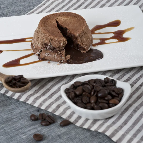 Flan de chocolate con café — Foto de Stock