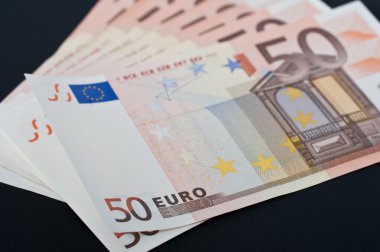 Euro Banknotes background of 50 euros clipart