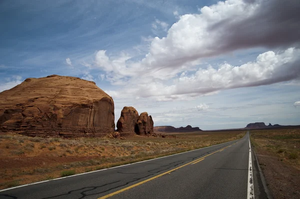 Driving on the road of Monument Valley, arizona, USA — Stock Photo, Image