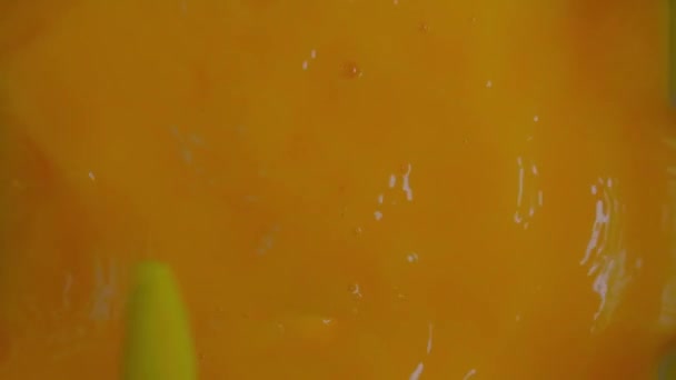 Orange Slices Fall Own Juice — Stock Video
