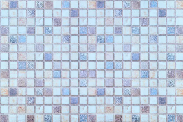 Сотовый фон с бледно-голубыми, розовыми и коричневыми плитками — стоковое фото