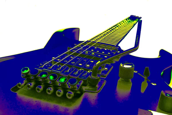 Instrumento Musical Cuerda Con Diapasón Con Trastes Lados Típicamente Incursionados — Foto de Stock